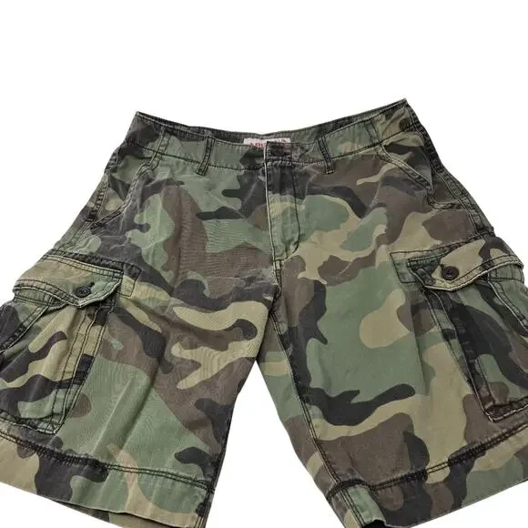Vintage Camo Cargo Shorts Men's Size 34 Arizona Jean Co Y2K Pockets - Picture 2 of 9